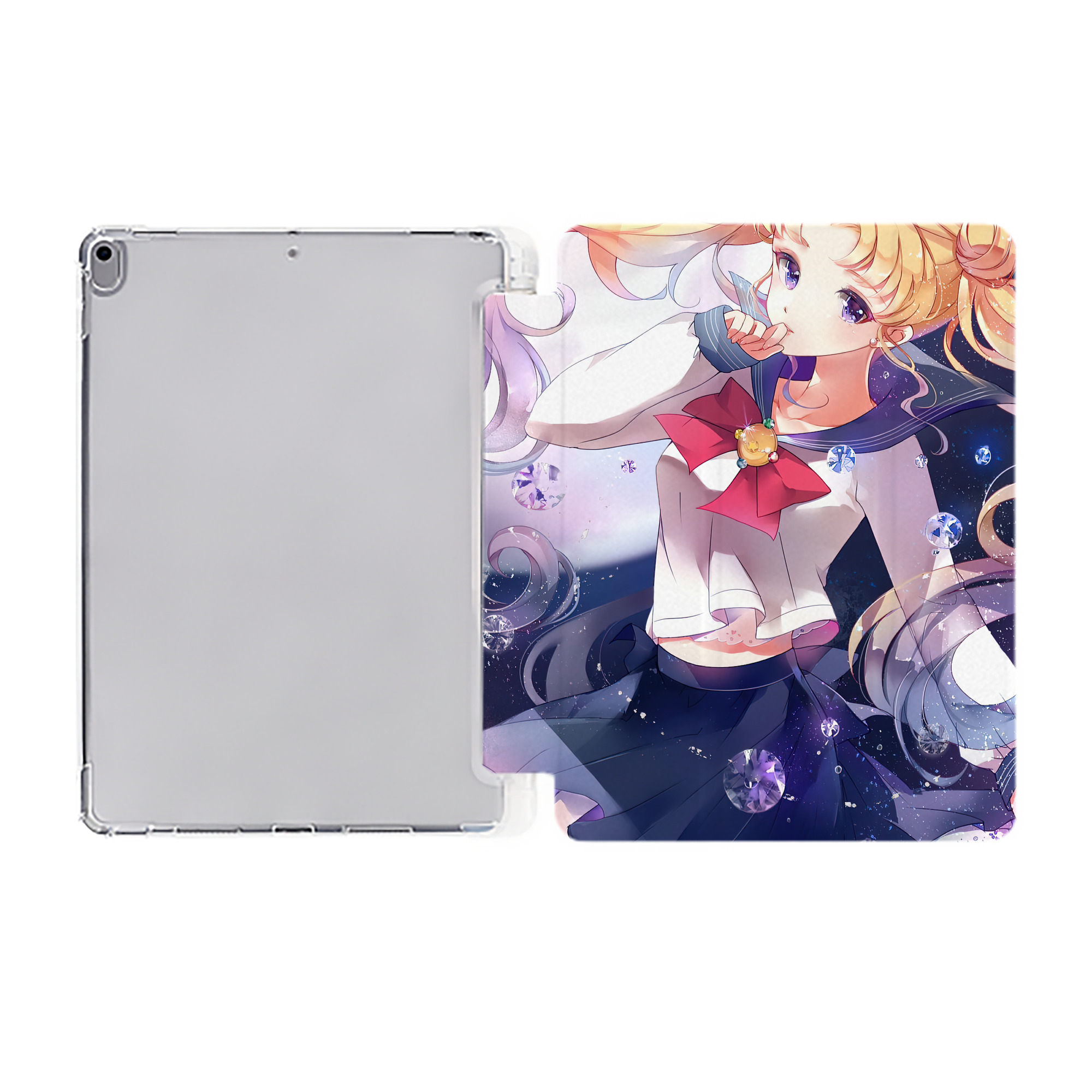 （画像用） 美少女戦士セーラームーン Sailor Moon IPad ケース ペン収納付き 三つ折りスタンド PUレザー×シリコン 対応機種9.5/10.5/10.9インチ